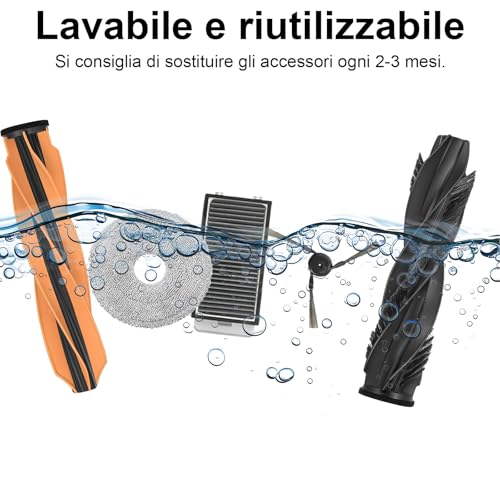Vacuum Cleaner Accessories for Dreame L40s Pro Ultra/ L50 Pro Ultra/Matrix 10 Ultra, 1 Main Brush, 4 Wipes, 4 Filters, 4 Side Brushes, 4 Dust Bag, for V50 Ultra Complete