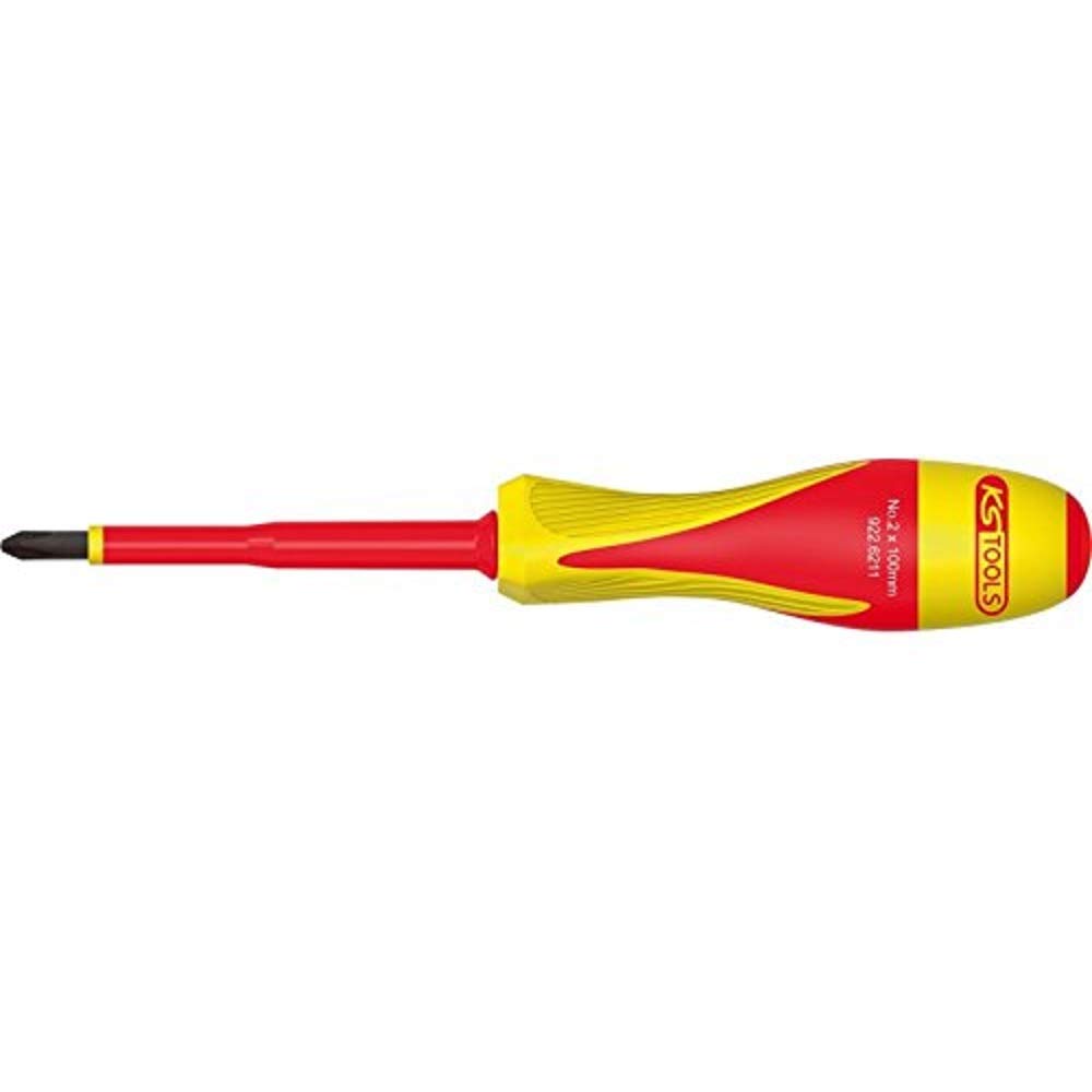 KS Tools 922.6212 Ultimate Insulated Phillips Screwdriver 1000 V, PH3x150, Yellow/Red