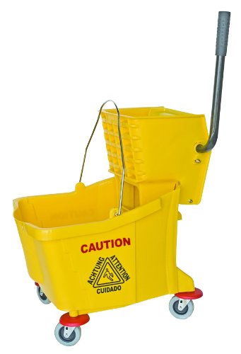 Magnolia Brush 6035-3 Plastic Mop Bucket Combo with Wringer, 35qt Capacity, 3