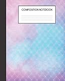 Composition Notebook: Unicorn Pastels Ombre Shimmer Faux Glitter College Ruled Notebook Lined School Journal