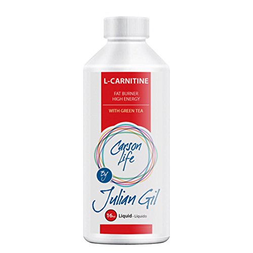 CARSON LIFE L-Carnitine Liquid With Green Tea By Julian Gil - 5000 mg - 16 Oz - Fast Fat Burning and Energy Boosting Supplement - Speed Up Metabolism - Increases Energy, Endurance and Performance