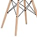 Poly and Bark Modern Mid-Century Side Chair with Natural Wood Legs for Kitchen, Living Room and Dining Room, White