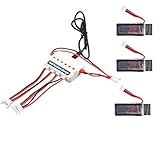 YouCute 3PCS 350mAh Battery and 1to3 Charger for UDI U818A U818G WiFi FPV UDI U845 RC Quadcopter Drone Spare Parts (3 Batteries + Charger)