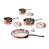 Mauviel M'Heritage Copper 6502.01 250c 7-Piece Set with Cast Iron Handles