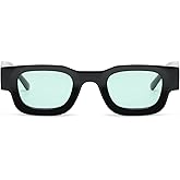 EYLRIM Thick Square Frame Sunglasses for Women Men Chunky Rectangle Polarized Sunglasses UV400 Protection