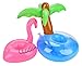 Outgeek Floating Drink Holders, 12 Pcs Inflatable Palm Tree Drink Holders Flamingos Flamingo Drink Holder Cup Holder for Pool Party Water Fun (12 PCS Flamingo and Palm Tree)