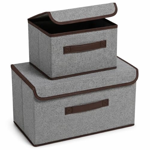Kit 2 Caixas Organizadoras Dobraveis com Tampa Alça Reforçada e Mais Praticidade para Organizar Roupas Brinquedos e Ambientes