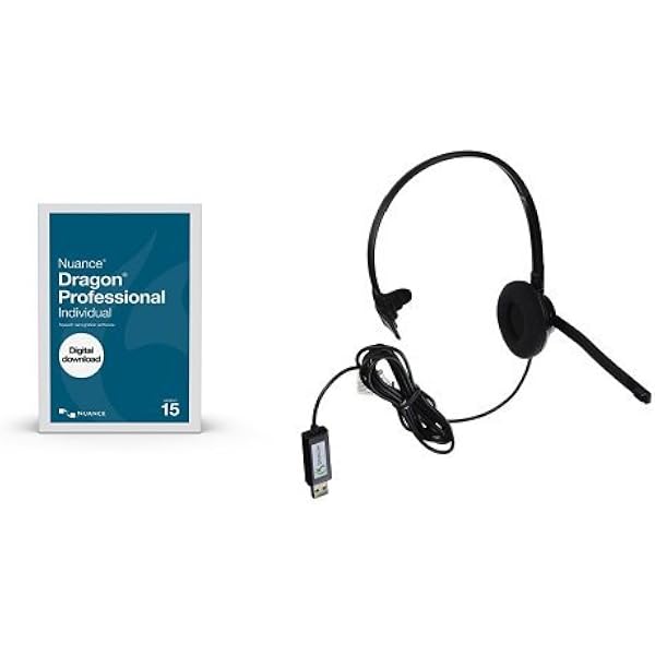 Amazon.com: Dragon Professional Individual 15.0 Speech Dictation and Voice  Recognition Software [PC Download] with Dragon USB Headset : Software