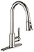 AguaStella AS51BN Brushed Nickel Kitchen Sink Faucet with Pull Down Sprayer Single Handle with Deck Plate