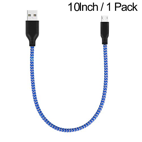 EVISTR Micro USB Cable, 1 Pack 10Inch Micro USB Charing Cable for Power Bank Easy Carry Cord Data Transfer Cable for Android Phones,Tablet, Camera and Any Device with Micro USB Jack - Thumbnail 7