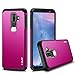 J&D Case Compatible for Galaxy J8 Case, Heavy Duty Dual Layer Hybrid Shock Proof Protective Rugged Bumper Case for Samsung Galaxy J8 Case, Fuchsia Pink