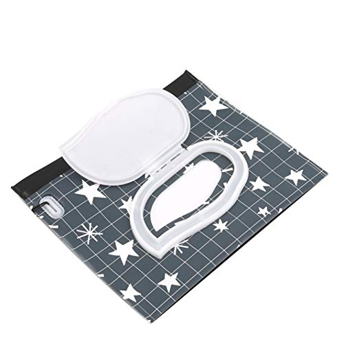 YouCY Stars Leaves Clean Wipes Carrying Bag Cosmetic Pouch Reusable Wipes Container Dispenser Travel Wet Wipe Case for Women Girl,Stars