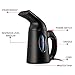 Home Garment & Fabric Handheld Steamer – Portable, Lightweight Design & Travel Size – Ultra Fast Heat Up – Ideal for Clothes, Curtains, Carpets – Spit Free – Auto Shut Off Safety Function Black