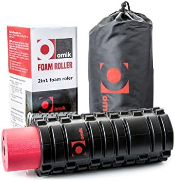 Foam roller - 2 in 1 textured muscle roller for physical therapy workouts on your trigger point, massage, yoga and balance