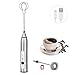 Kitchenhoney USB Rechargeable Milk Frother Electric Handheld Coffee Foam Maker with 2 Whisks Adjustable 3-Speed Egg Blender Drink Mixer for Bulletproof coffee, Latte, Cappuccino, Hot Chocolate