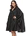 Buauty Unisex Rain Poncho Cape Riancoats Cloak Lightweight Waterproof Breathable Black