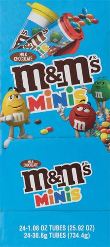 M&M’S MILK CHOCOLATE MINIS SIZE CANDY 1.08-OUNCE TUBE 24-COUNT