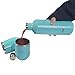 Obstal Stainless Steel Insulated Tumbler - Double Wall Vacuum Travel Mug for Coffee with Straw, Slider Lid, Cleaning Brush (18 oz, Aqua Blue)