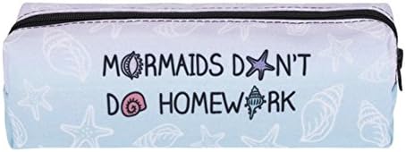Mermaids Don't Do Homework Pencil Case Cosmetic Bag Easy to Travel for Kids, Teens, and Adults | Perfect for School, Makeup, or Smaller Toiletries| Shop WTF