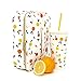 Kate Spade New York Insulated Tumbler with Reusable Straw, 20 Ounce Travel Cup, Citrus Twist