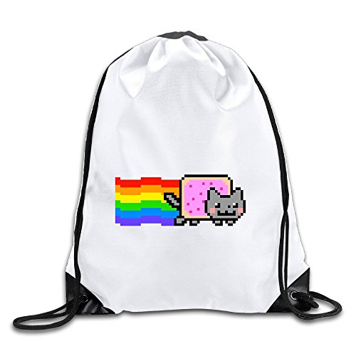 Logog 8 Nyan Cat Rainbow Png Cinch Sack Custom Drawstring Tote Bags Pack Pockets