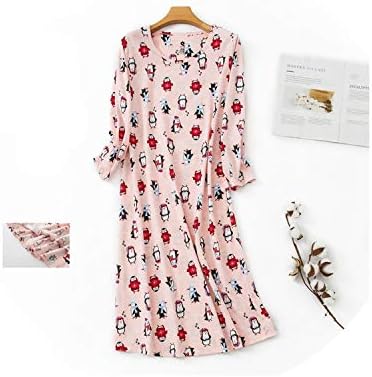New Damsel Nightdress Women Cartoon Long Nightgowns Elastic Cotton Autumn Long Sleeves Sleep Pyjamas
