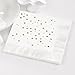 Confetti Hearts and Dots Beverage Cocktail Napkins - Set of 25 white paper napkins with gold foil