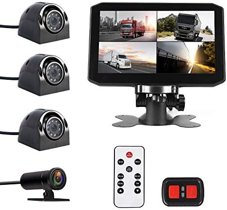 Vsysto ドライブレコーダー バックカメラモニターセット 12 24v車対応 トラック向け 倉庫 1080p 7p 4台同時録画 7インチ モニター 1 広角 256gb Sdカード対応 G センサー 大型車対応 の で 全画面 分割表示 4画面 X17j Ip67防水 画面分割機能 10秒プリ録画 ループ録画