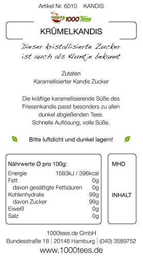 Krümelkandis Braun Fein | Brauner kleiner Kandis-Zucker für Tee und SüÃspeisen | mit feiner Karamell-Note | 400g – Bild 6
