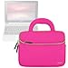 Evecase 10.1 Inch Touch Chromebook Sleeve Case, Neoprene Slim Briefcase w/Handle & Accessory Pocket/Ultra Portable Carrying Case Portfolio Pouch Cover – Hot Pink