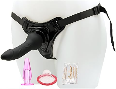 Leather Adjustable Strap On Harness 5.5 Inch Color Black