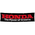 Flagara 2x8ft Flag Banner Compatible with Honda Power Of Dreams For Garage/Man Cave/Dorm/Room Décor Vibrant Colors HD Printing 150D Polyester