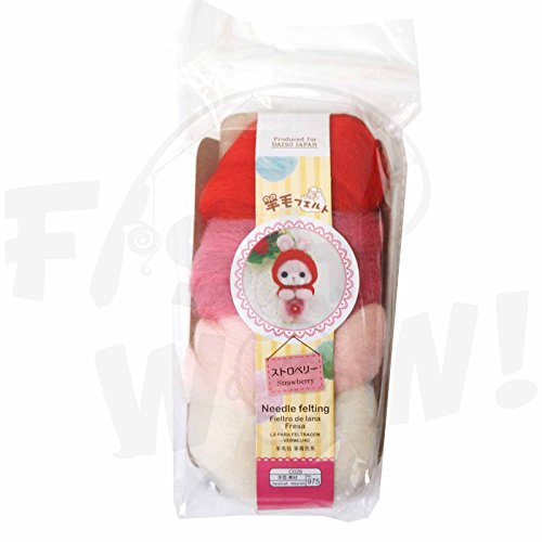 Set of 6 Wool roving FELT Needle DIY Handcraft KIT red purple blue yellow pink white