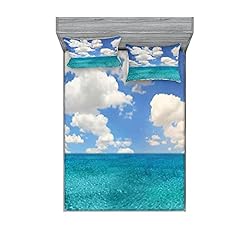 Ambesonne Ocean Fitted Sheet & Pillow Sham