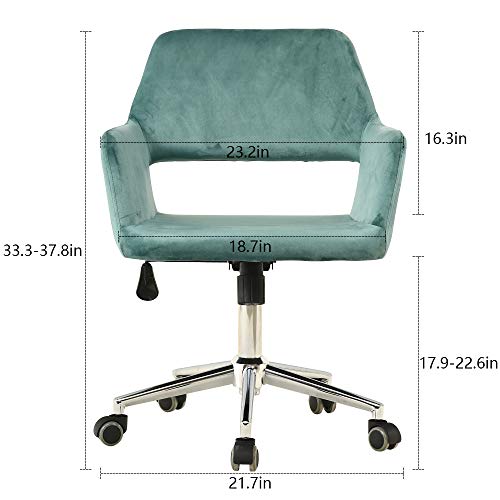 Home Office Chair with Back, Modern Design Velvet Desk Task Chair with