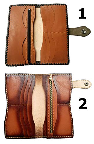 Men's 3D Genuine Leather Wallet, Long wallet, Travel wallet, Biker wallet, Clutch wallet, Hand-Carved, Hand-Painted, Leather Carving, Custom wallet, Personalized, Boat, Navigational Compasses, Ship - Thumbnail 5
