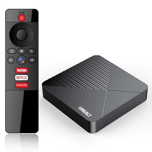 GREALT Android TV Box 13.0 8K 2025 Android Box 2GB RAM 16GB ROM Quad Core 64bit, Support Dual-WiFi 2.4G/5G WIFI6 3D HDR10+ BT5.0 with Voice Remote Control