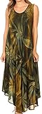 Sakkas 00831 Starlight Caftan Tank Dress/Cover Up - Olive/Beige - One Size