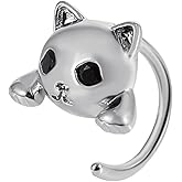 Cat Earrings for Women Cat Stud Earrings Silver Cat Hoop Earrings Black Cat Earrings Cute Animal Earrings Christmas Party Jewelry Gifts for Teen Girls