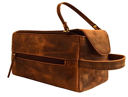 Handmade buffalo genuine leather toiletry bag dopp kit …