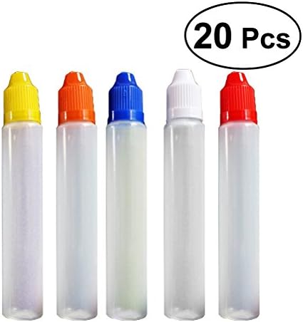 ROSENCIE 30ml LDPE Pen Shape Unicorn Bottles with Child Resistant Tamper Evident Cap (Random Color) 20Pcs