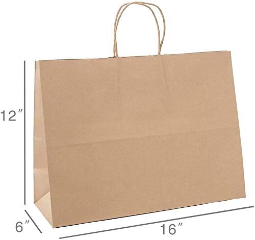Switory Large Gift Bags,25 Pcs Brown Shopping Paper Bags and Party Bags with Handles for Party Favor Christian Day,Thanksgiving Day,Christmas,16x6x12 Inch - Image 3