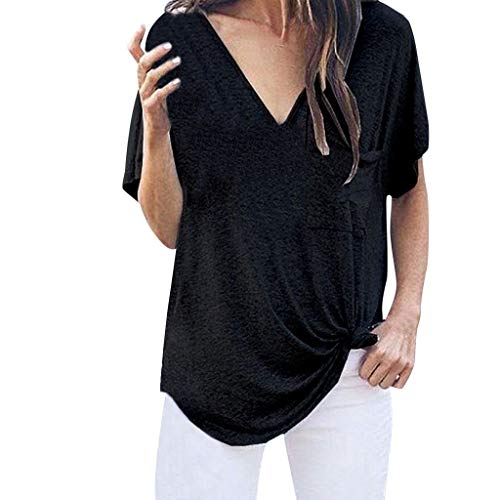 Long Sleeves T Shirt Women Casual Scoop Neck Loose Fit Solid Basic Tee T-Shirt Ladies Side Split Tunic Tops Black - Thumbnail 6