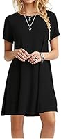 MOLERANI Women's Casual Plain Simple T-Shirt Loose Dress