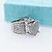 Uloveido Women's Platinum Plated Love Heart CZ Cluster Statement Big Architecture RingY426