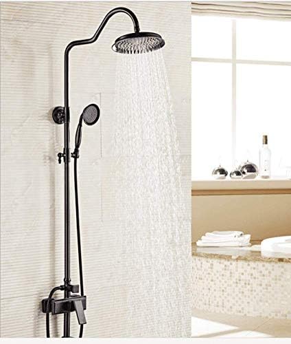 GZF black bathroom shower faucets retro head big rain golden bath shower set mixer tap antique