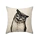 LAZAMYASA Animal Fashion Abstract Pug Dog Cushion Cover Case Pillow Custom Zippered Square Pillowcase 18x18 (one Side),Owl