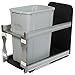 Knape & Vogt USC12-1-35PT in-Cabinet Soft Close Pull Out Trash Can, 19.19-Inch by 11.81-Inch by 22.44-Inch