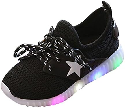 Yukong Bright Trainers, Baby Boys Girls LED Sport Shoes Soft Sole Kids Light Up Star Luminous Running Sneakers