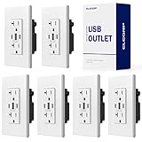 ELEGRP 30W 6.0 Amp 3-Port USB Wall Outlet, 20A